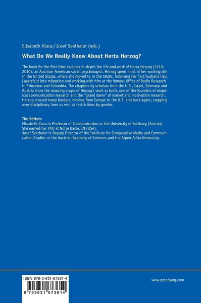 Produktbild: What Do We Really Know About Herta Herzog?