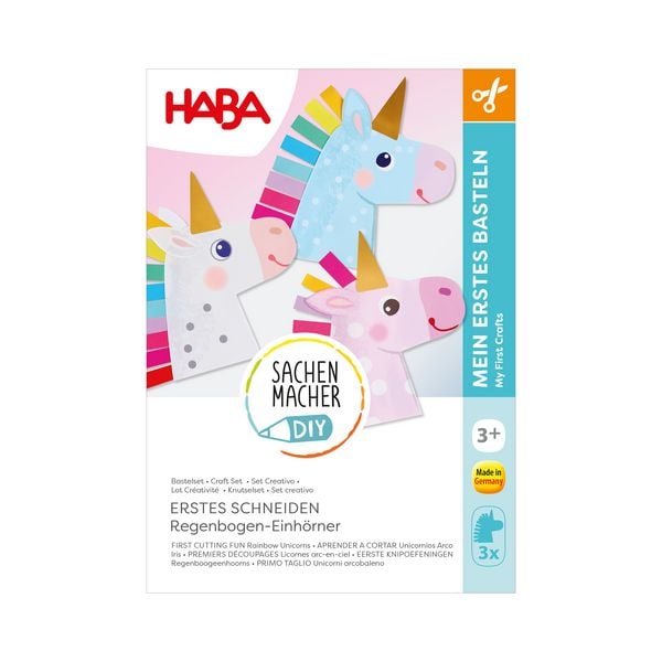 Produktbild: HABA 2013217 - SachenMacher DIY: Erstes Schneiden Regenbogen-Einh&ouml;rner, Erstes Basteln