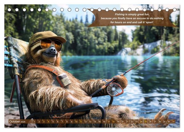 Produktbild: Funny charming animals as fishermen (Desk Calendar 2026 DIN A5 landscape), CALVENDO 12 Month DeskCalendar