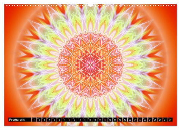 Produktbild: Energie - Mandalas in orange (Wandkalender 2026 DIN A2 quer), CALVENDO Monatskalender