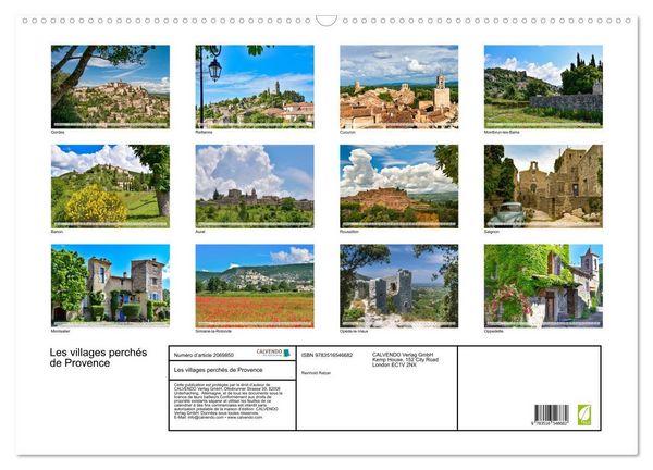 Produktbild: Les villages perch&eacute;s de Provence (Calendrier mural 2026 DIN A2 vertical), CALVENDO calendrier mensuel