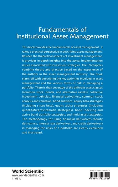 Produktbild: FUNDAMENTALS OF INSTITUTIONAL ASSET MANAGEMENT