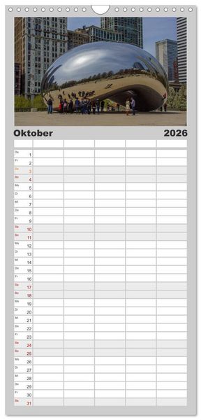 Produktbild: Familienplaner 2026 - beeindruckendes Chicago mit 5 Spalten (Wandkalender, 21 x 45 cm) CALVENDO