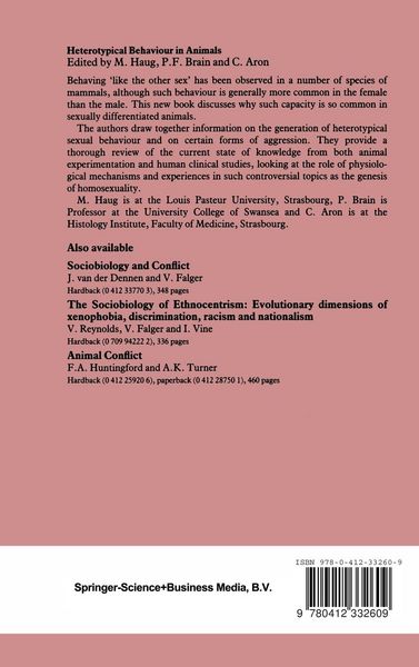 Produktbild: Heterotypical Behaviour in Man and Animals
