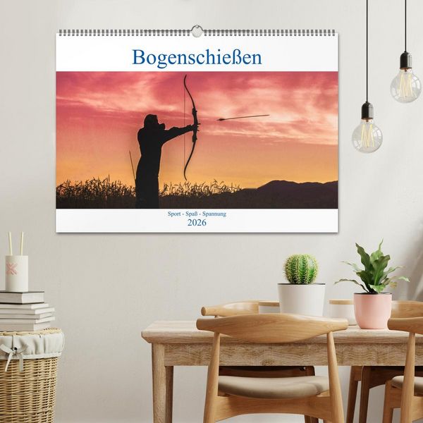 Produktbild: Bogenschie&szlig;en. Sport - Spa&szlig; - Spannung (Wandkalender 2026 DIN A2 quer), CALVENDO Monatskalender