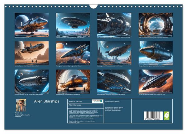 Produktbild: Alien Starships (Wandkalender 2026 DIN A3 quer), CALVENDO Monatskalender
