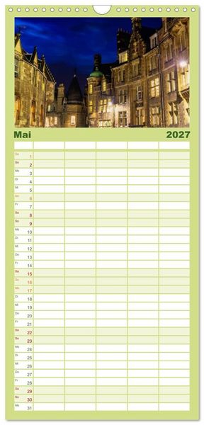 Produktbild: Familienplaner 2027 - Edinburgh - Impressionen aus der schottischen Hauptstadt mit 5 Spalten (Wandkalender, 21 x 45 cm) CALVENDO