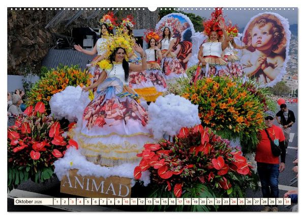 Produktbild: Blumenfest auf Madeira (hochwertiger Premium Wandkalender 2026 DIN A2 quer), Kunstdruck in Hochglanz