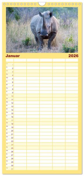 Produktbild: Familienplaner 2026 - S&uuml;dafrika - Big 5 und mehr mit 5 Spalten (Wandkalender, 21 x 45 cm) CALVENDO