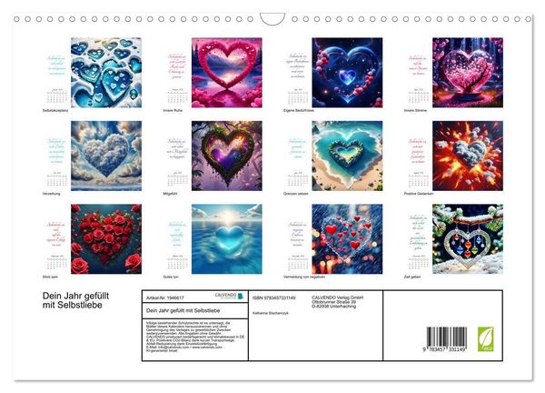 Produktbild: Dein Jahr gef&uuml;llt mit Selbstliebe (Wandkalender 2026 DIN A3 quer), CALVENDO Monatskalender
