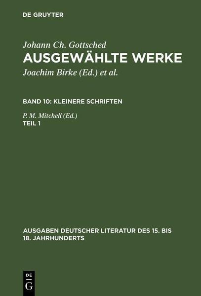 Produktbild: Kleinere Schriften. Erster Teil