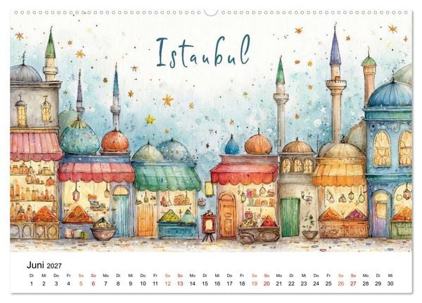 Produktbild: St&auml;dte - Weltreise in Bunt (Wandkalender 2027 DIN A2 quer), CALVENDO Monatskalender