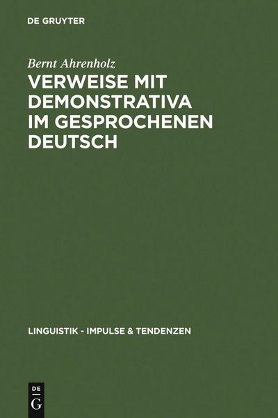 Produktbild: Verweise mit Demonstrativa im gesprochenen Deutsch