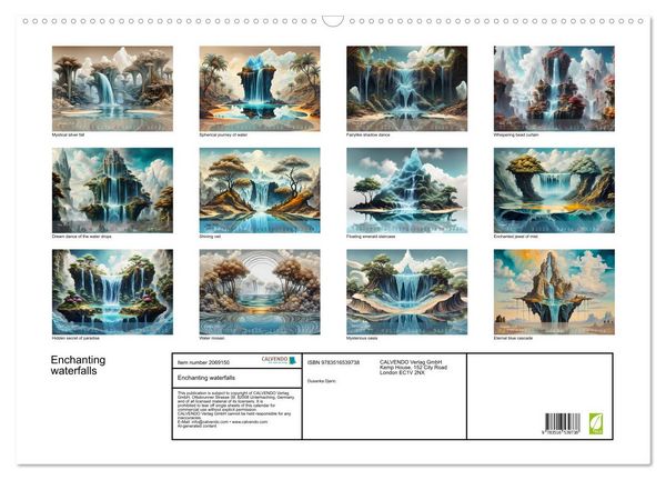 Produktbild: Enchanting waterfalls (Wall Calendar 2026 DIN A2 landscape), CALVENDO 12 Month Wall Calendar
