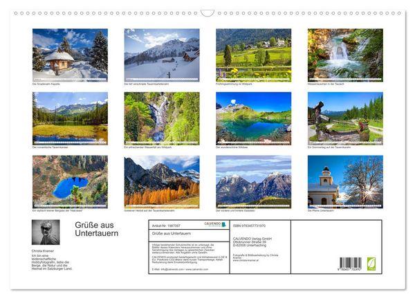 Produktbild: Gr&uuml;&szlig;e aus Untertauern (Wandkalender 2026 DIN A2 quer), CALVENDO Monatskalender