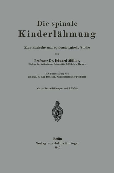 Produktbild: Die spinale Kinderl&auml;hmung