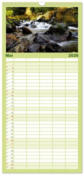 Produktbild: Familienplaner 2026 - Bergwelt in &Ouml;sterreich mit 5 Spalten (Wandkalender, 21 x 45 cm) CALVENDO