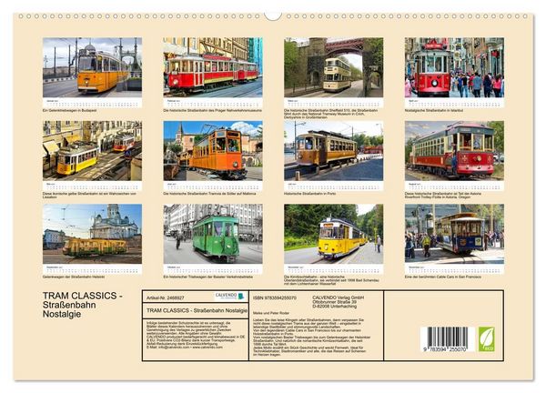 Produktbild: TRAM CLASSICS - Stra&szlig;enbahn Nostalgie (hochwertiger Premium Wandkalender 2027 DIN A2 quer), Kunstdruck in Hochglanz