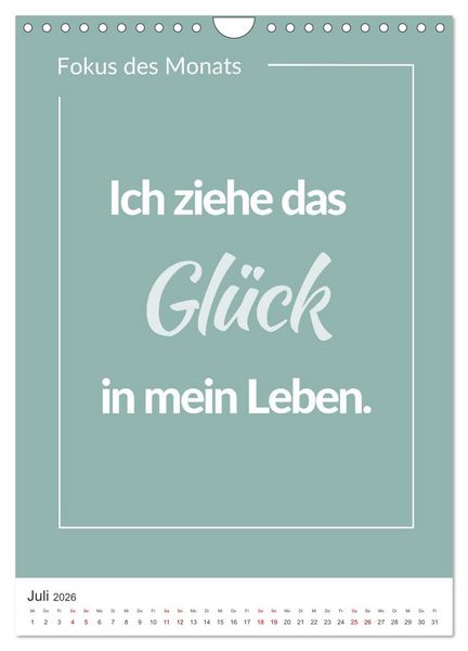 Produktbild: Achtsamkeitskalender: Mehr Achtsamkeit im Alltag mit dem Fokus des Monats (Wandkalender 2026 DIN A4 hoch), CALVENDO Monatskalender