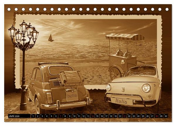 Produktbild: Nostalgie in Sepia (Tischkalender 2026 DIN A5 quer), CALVENDO Monatskalender