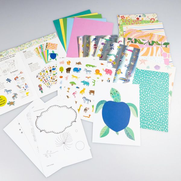 Produktbild: Bastelset f&uuml;r Kinder: Sticker-Bastelset: Glitzer-Tiere