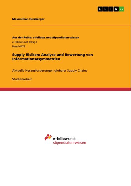 Produktbild: Supply Risiken: Analyse und Bewertung von Informationsasymmetrien