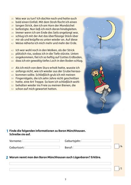 Übungsheft mit Lesetests in Deutsch 3. Klasse