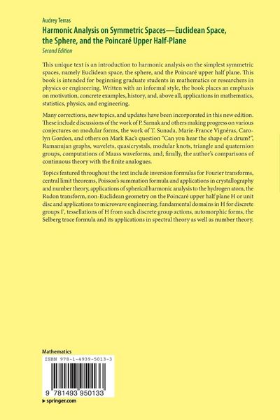 Produktbild: Harmonic Analysis on Symmetric Spaces&mdash;Euclidean Space, the Sphere, and the Poincar&eacute; Upper Half-Plane