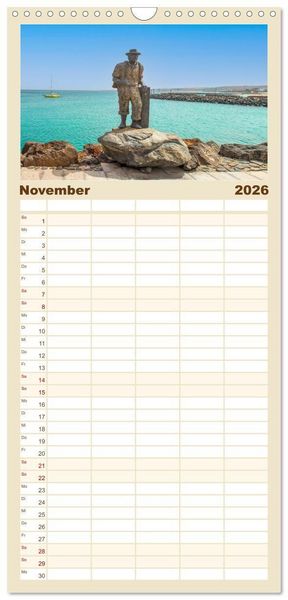 Produktbild: Familienplaner 2026 - Fuerteventura &ndash; Von Str&auml;nden und Bergen mit 5 Spalten (Wandkalender, 21 x 45 cm) CALVENDO