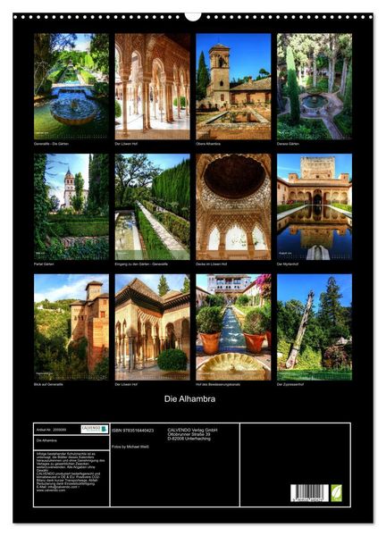 Produktbild: Die Alhambra (Wandkalender 2026 DIN A2 hoch), CALVENDO Monatskalender