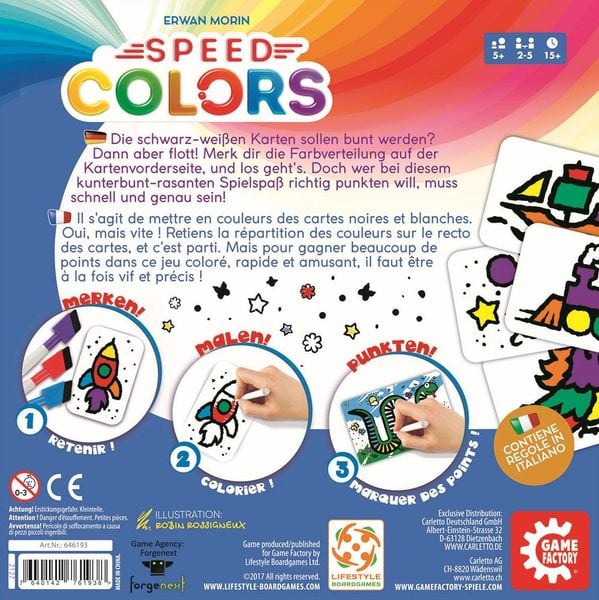 Place Games Speed Colors Jogo de Cartas Meeple BR