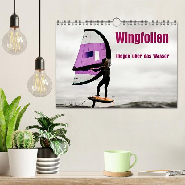 Produktbild: Wingfoilen - fliegen &uuml;ber das Wasser (Wandkalender 2026 DIN A4 quer), CALVENDO Monatskalender