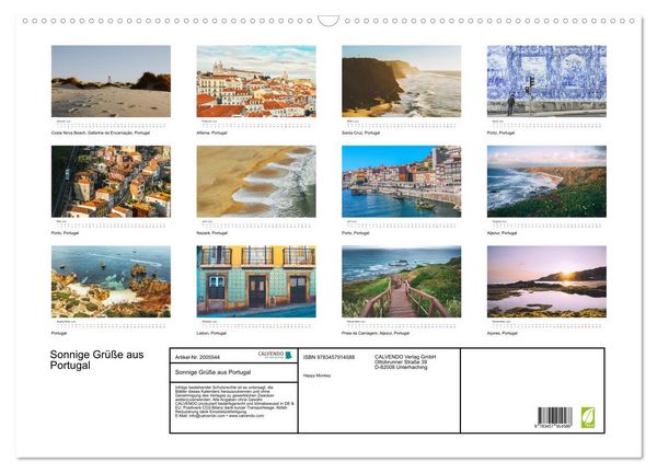 Produktbild: Sonnige Gr&uuml;&szlig;e aus Portugal (Wandkalender 2026 DIN A2 quer), CALVENDO Monatskalender