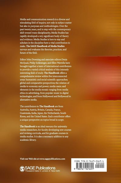 Produktbild: The SAGE Handbook of Media Studies