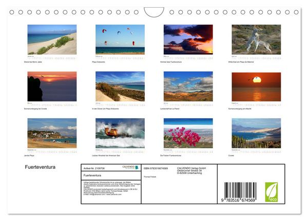 Produktbild: Fuerteventura (Wandkalender 2026 DIN A4 quer), CALVENDO Monatskalender