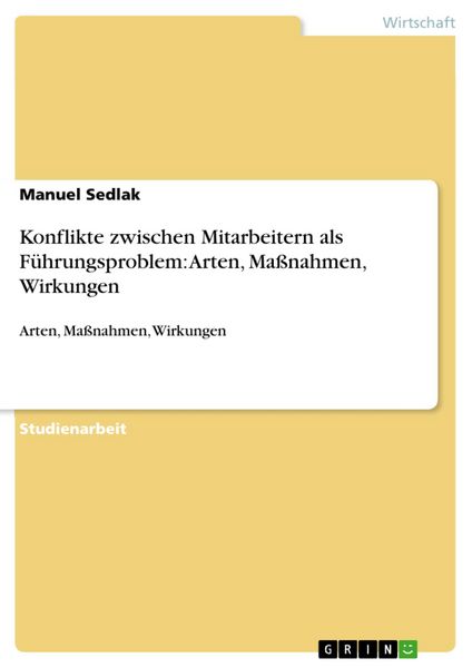 Produktbild: Konflikte zwischen Mitarbeitern als F&uuml;hrungsproblem