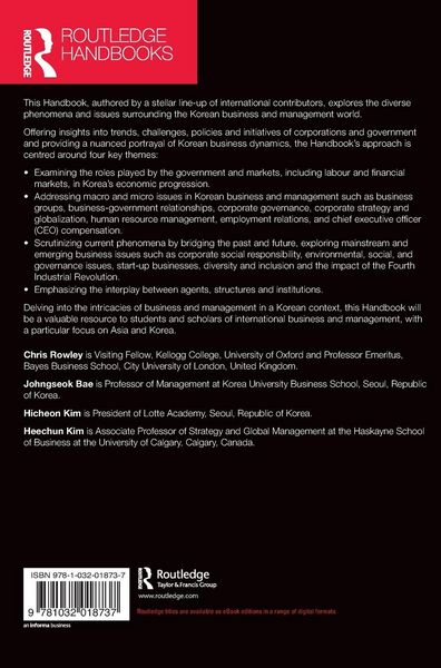 Produktbild: Routledge Handbook of Korean Business and Management