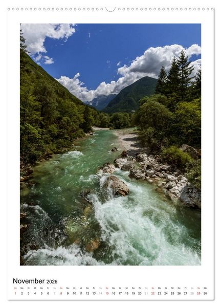 Produktbild: Soca - Sloweniens Smaragdfluss (hochwertiger Premium Wandkalender 2026 DIN A2 hoch), Kunstdruck in Hochglanz