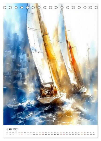 Produktbild: Segeln - Eleganz (Tischkalender 2027 DIN A5 hoch), CALVENDO Monatskalender