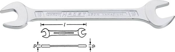 Produktbild: Hazet 450N-5X5.5 Doppel-Maulschl&uuml;ssel Schl&uuml;sselweite (Metrisch) 5 - 5.5 mm