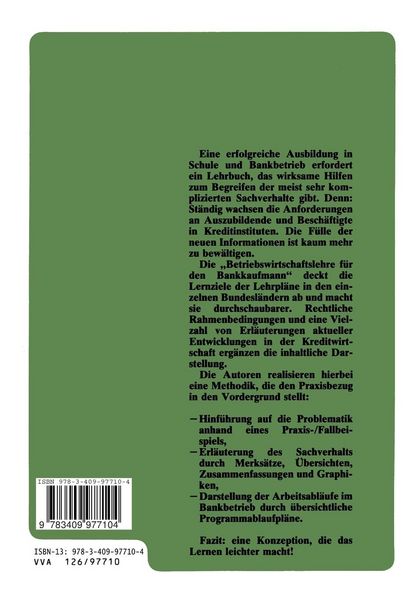Produktbild: Betriebswirtschaftslehre f&uuml;r den Bankkaufmann