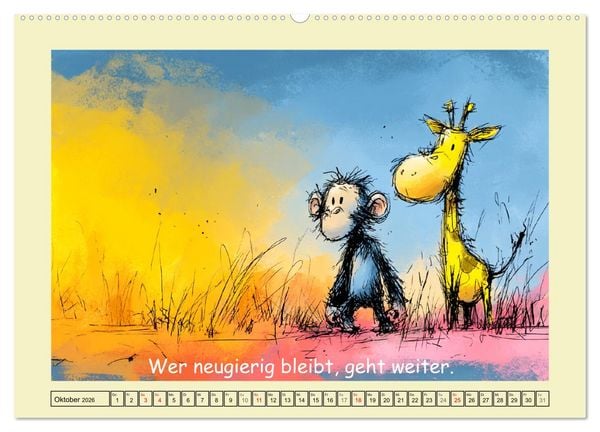 Produktbild: Entz&uuml;ckende Baumkinder. Schimpansen und Weisheiten (Wandkalender 2026 DIN A2 quer), CALVENDO Monatskalender