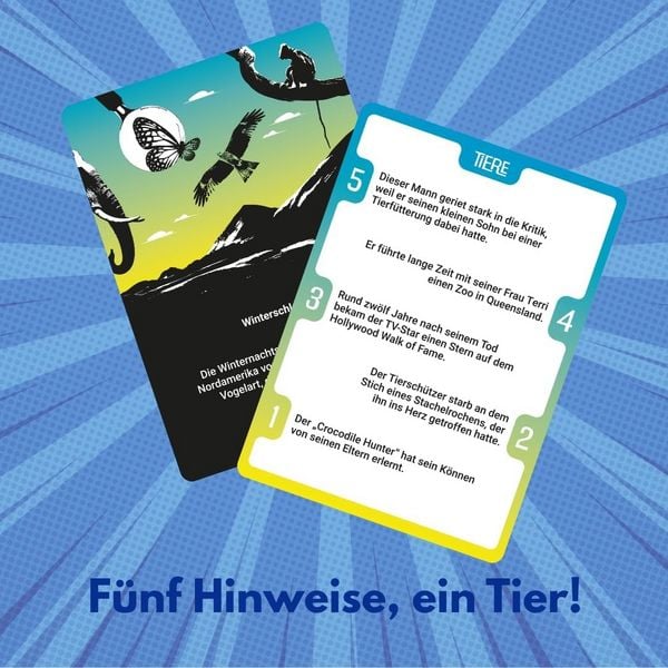 Produktbild: CLUE5 #Tiere. 5 Hinweise, nur eine L&ouml;sung. Das Trend-Quiz f&uuml;r deine Tasche