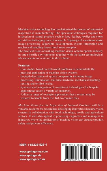 Produktbild: Machine Vision for the Inspection of Natural Products