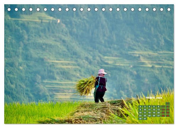 Produktbild: Riz de Chine (Calendrier de bureau 2026 DIN A5 vertical), CALVENDO calendrier mensuel