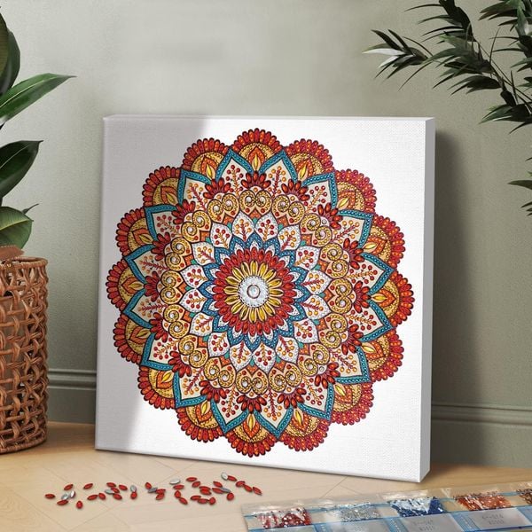 Produktbild: Diamond Painting "Diamantane Mandala Set 6", rot / orange / petrol