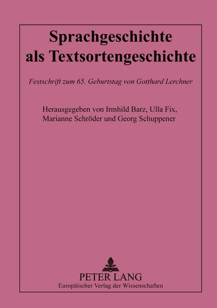 Produktbild: Sprachgeschichte als Textsortengeschichte