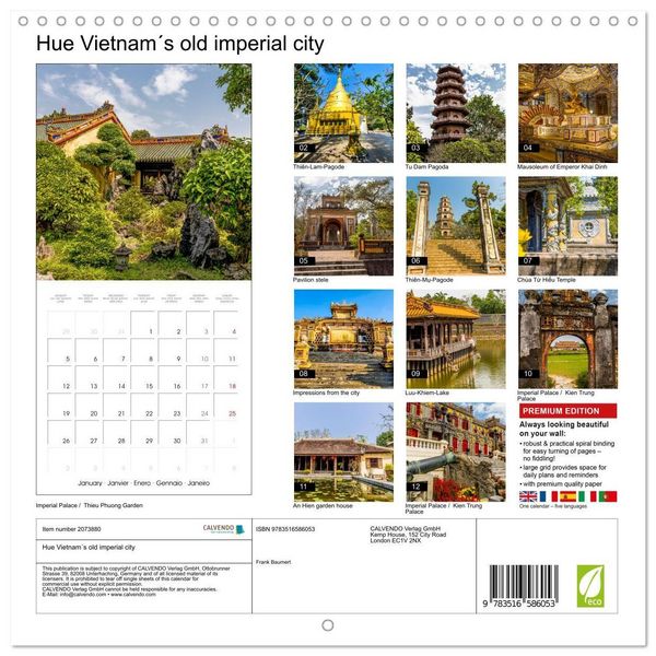 Produktbild: Hue Vietnam&acute;s old imperial city (Wall Calendar 2026 12 &times; 12 Inch) CALVENDO 12 Month Wall Calendar
