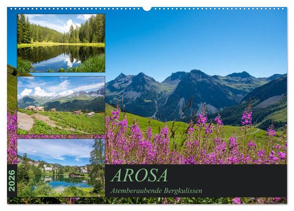 Arosa - Atemberaubende Bergkulissen (Wandkalender 2026 DIN A2 quer), CALVENDO Monatskalender