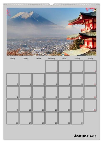 Produktbild: Wundervolles Japan (Wandkalender 2026 DIN A2 hoch), CALVENDO Monatskalender